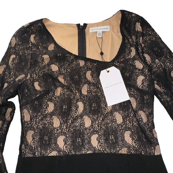 Dress The Population Chante Black Lace Mini Dress Cocktail Sexy size S New - Picture 8 of 8